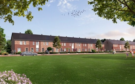 Een impressie van de nieuwe woningen aan de Dr. Schaepmanstraat in Valkenswaard.